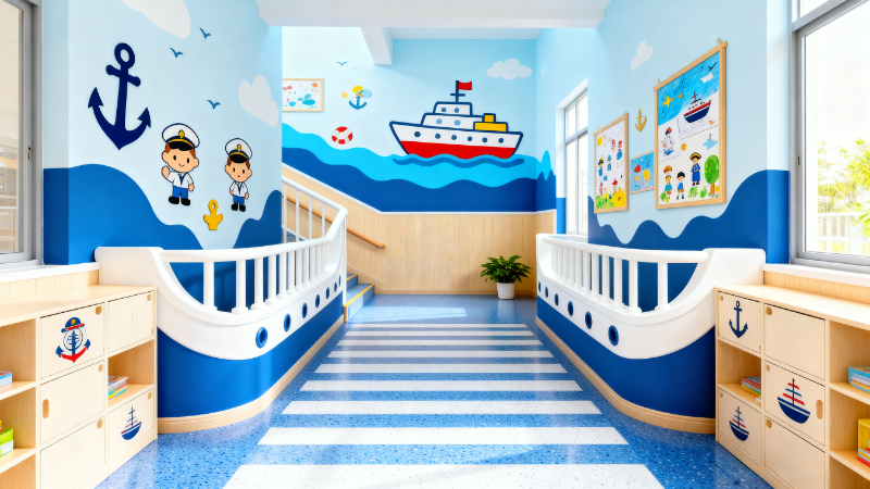 海军楼道文化墙